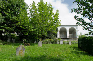 The inside of the cemetery with its typical arcades