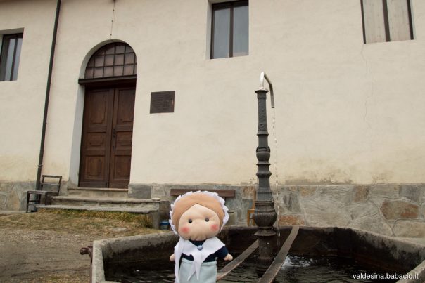 In front of Villasecca temple the water gushes out from a fresh fountain